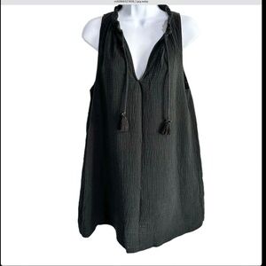 Kona Sol Black Sleeveless Bathing Suit Beach Cover Up small